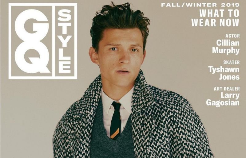 Tom Holland in gq style magazine cover page
